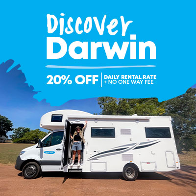 Discover Darwin with 20% off the rental rate + no one way fee